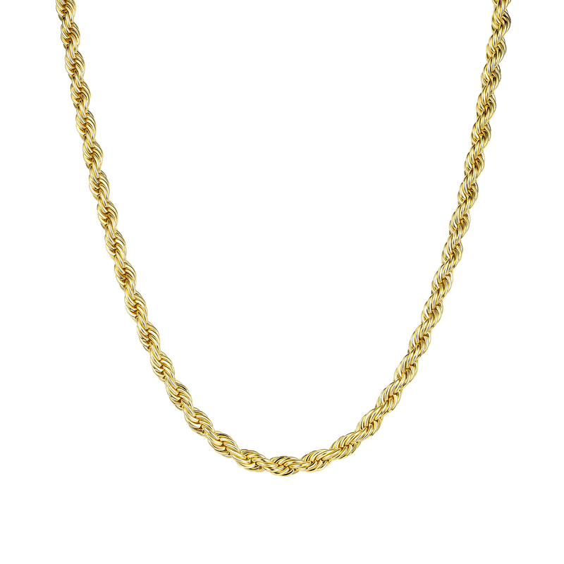 3.5mm Rope Chain - Yellow Gold - APORRO