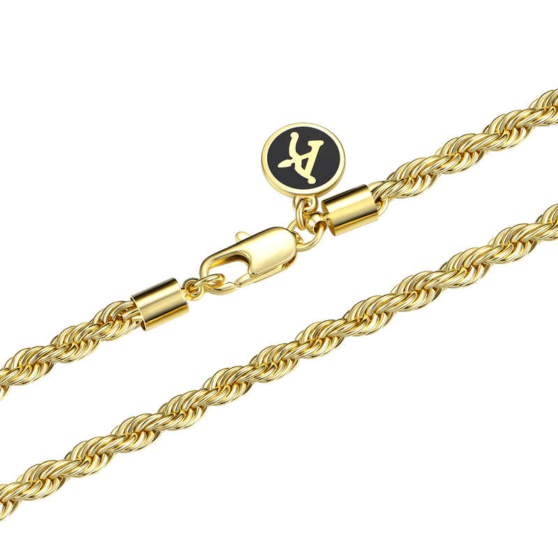 3.5mm Rope Chain - Yellow Gold - APORRO