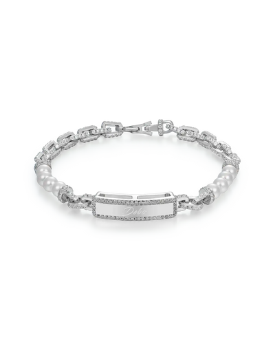 Custom Pearl Name Tag Bracelet - 5mm