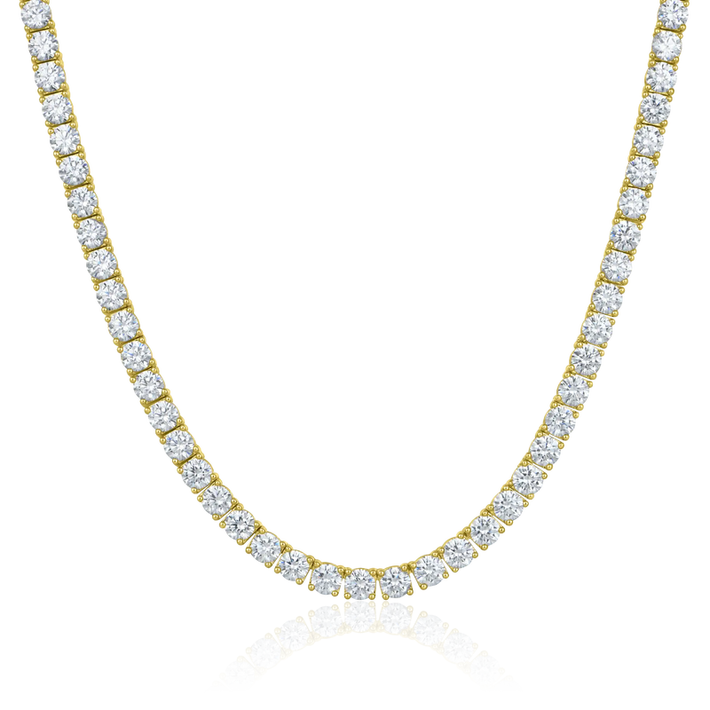 5mm Iced Out Tennis Chain - 14K & White Gold Moissanite Choker - APORRO