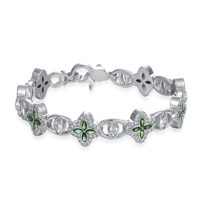 Iced Clover Eyes Blessing Bracelet