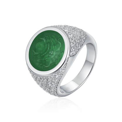 WONG Ⅱ Ridge Iced Out Signet Ring