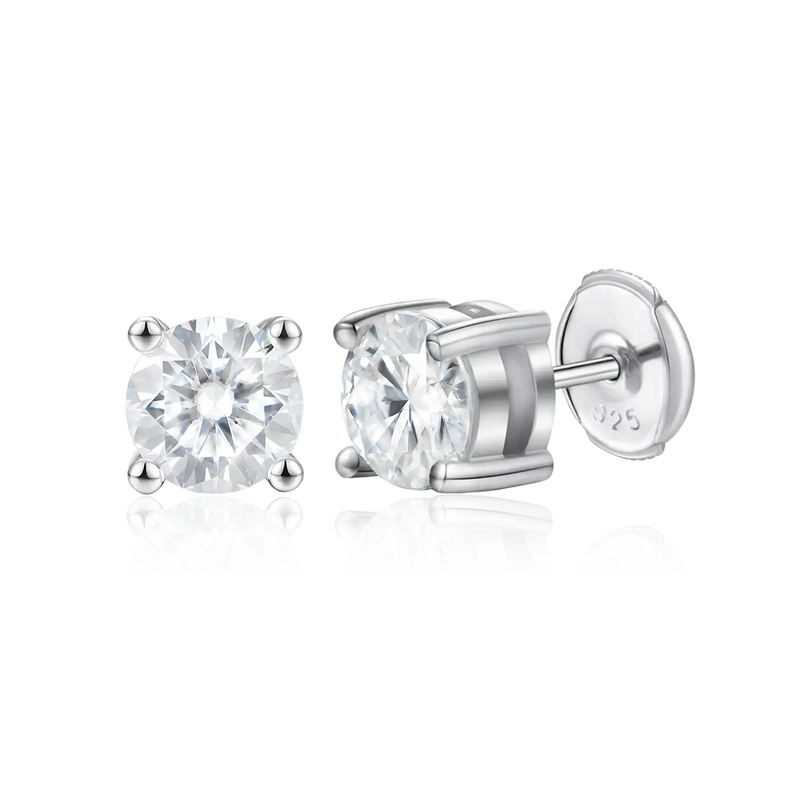 Round Cut Moissanite Stud Earring - APORRO Jewelry - APORRO