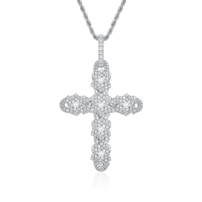 Pearl Rose Cross Pendant