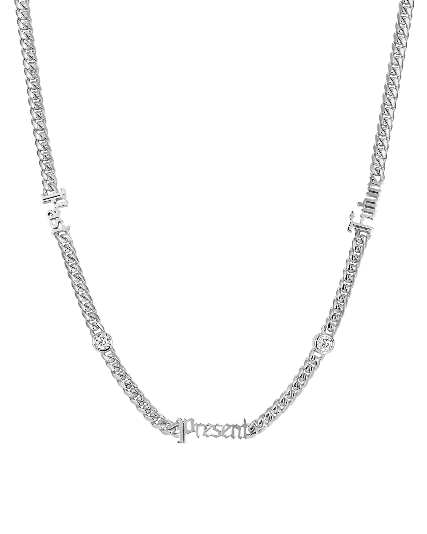 5mm 14k Gold Moissanite Custom Old English Name Necklace