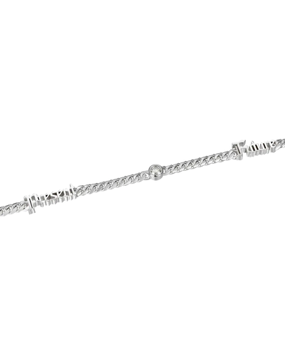 5mm 14k Gold Moissanite Custom Old English Name Necklace
