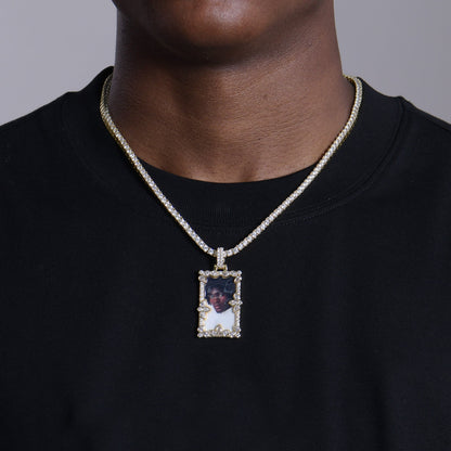 Custom Special Cut and Spliced Picture Frame Pendant