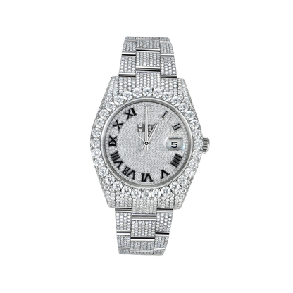 Maßgefertigte 44 mm Bust Down Moissanite Diamant-Uhr