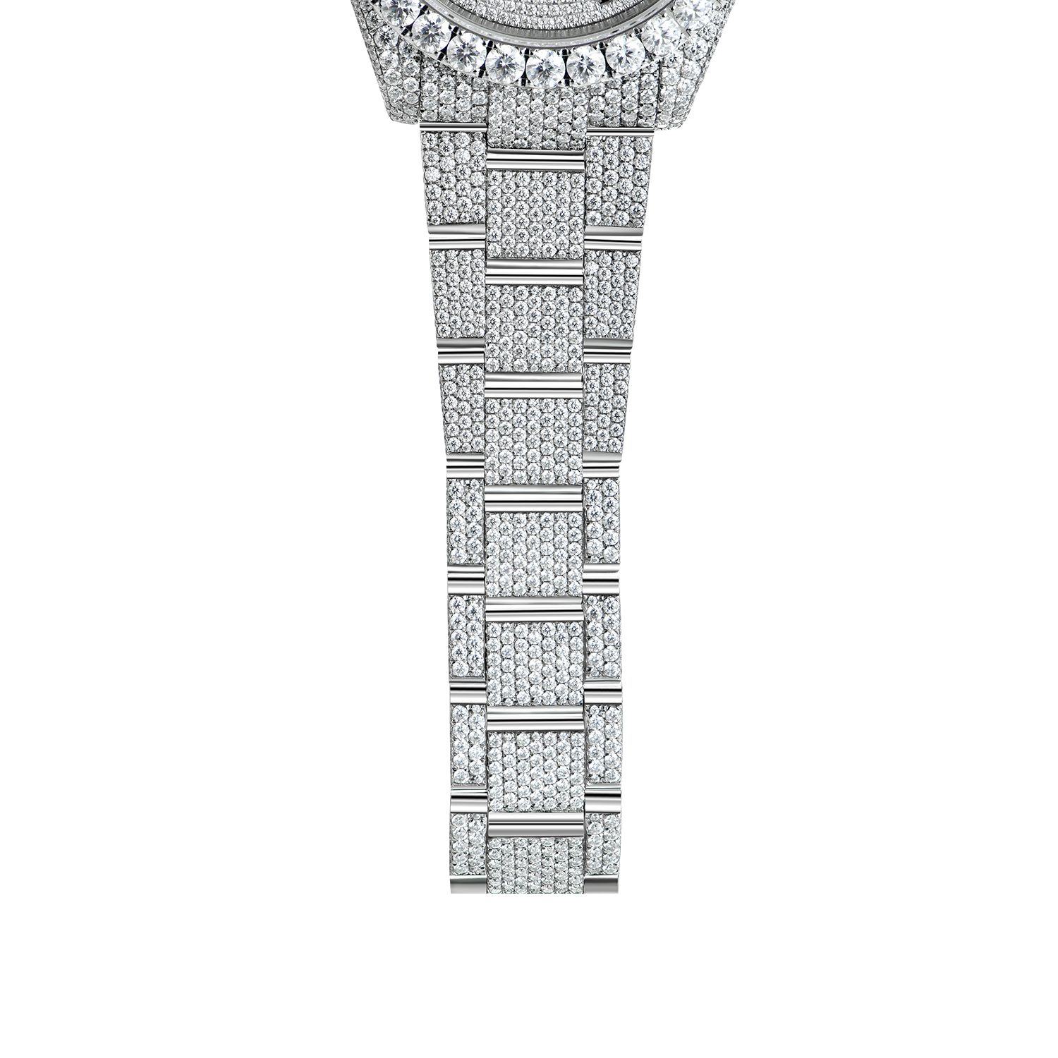 Custom 44mm Bust Down Moissanite Diamond Watch