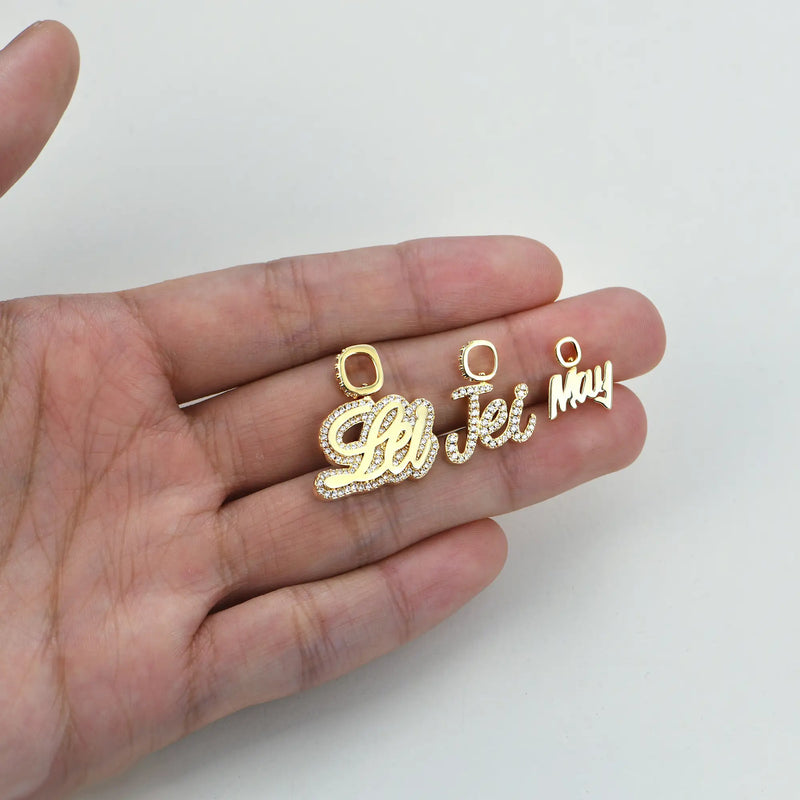 Custom 10K Solid Gold Font Pendant