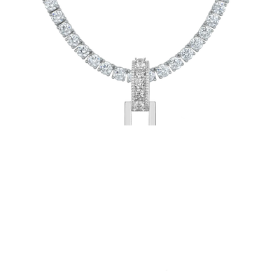 12mm Bail-Custom Radiant Layers Vertical Letter Pendant