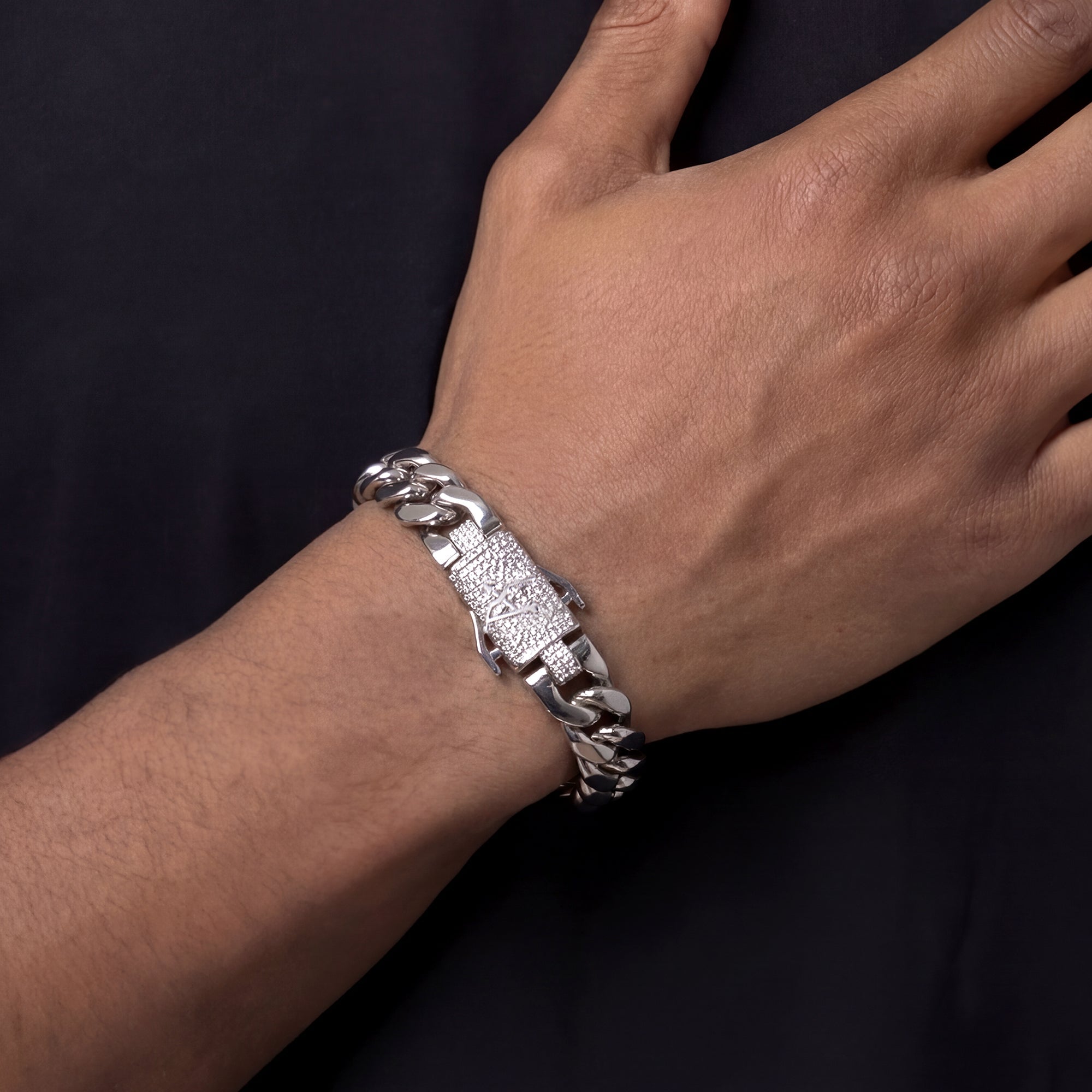 Pulsera Cubana Moissanita - 12mm
