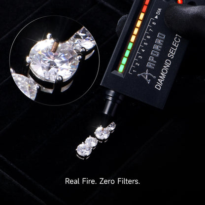 Aretes Toi et Moi de Moissanite S925 - Rondas gemelas