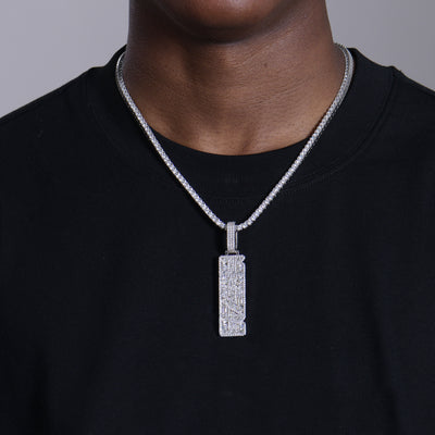 Pendentif vertical coupé en mélange glacé personnalisé