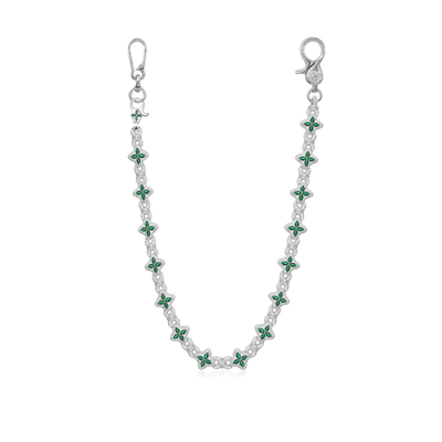Iced Luminous Clover Halskette & Brieftaschenkette