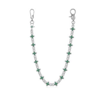Collier de trèfle lumineux Moisanite et chaîne de portefeuille