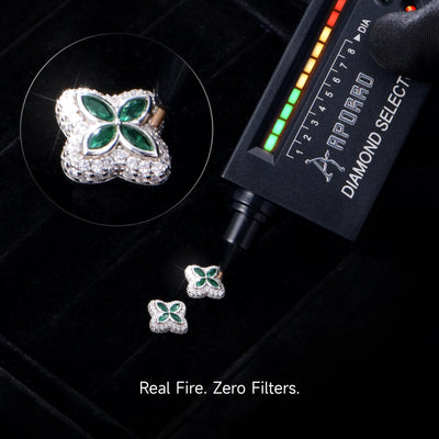 Pendientes de trébol luminoso Moissanite S925