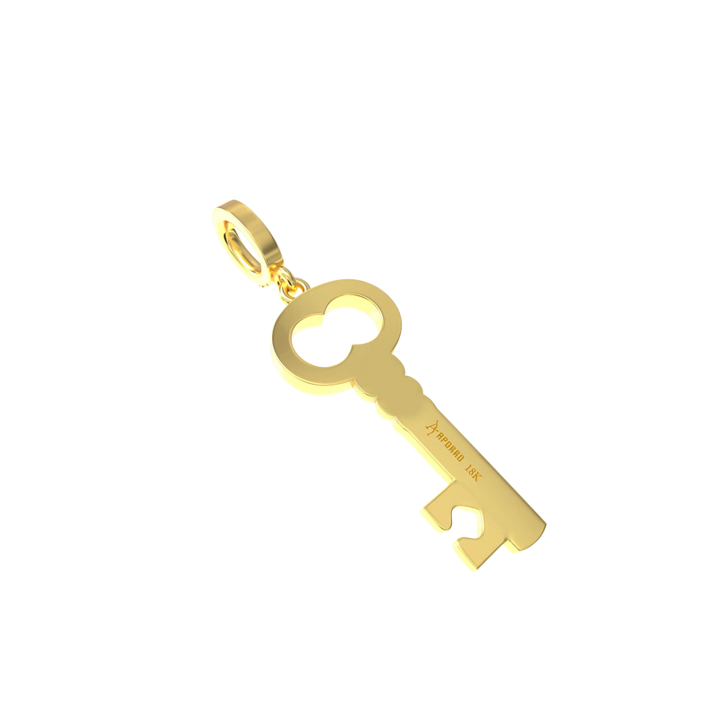 Micro 18K Gold Key Pendant - APORRO