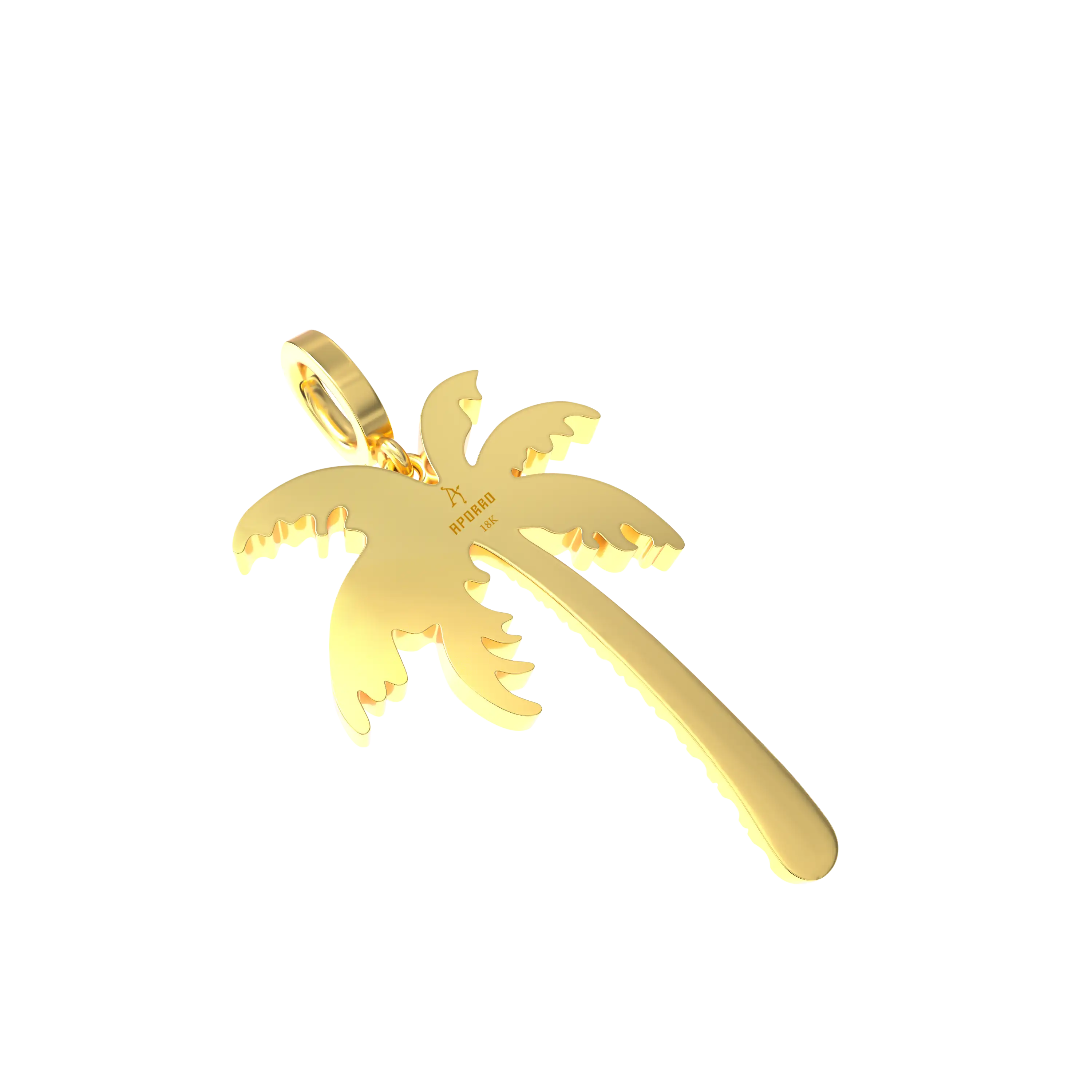 Micro 18K Gold Coconut Tree Pendant