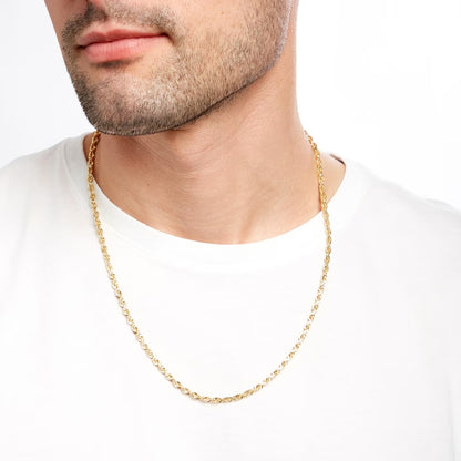 18K Solid Gold Rope Chain