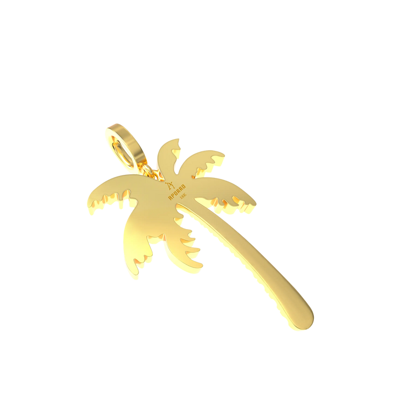 Micro 18K Gold Coconut Tree Pendant - APORRO