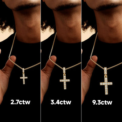 Pendentif Croix de Tennis Solide - Petit