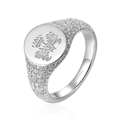 Anillo de sello helado personalizado - Patrón