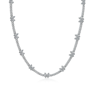 Collana cubana con farfalla vivida - 3 mm