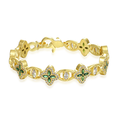 Iced Clover Eyes Blessing Bracelet