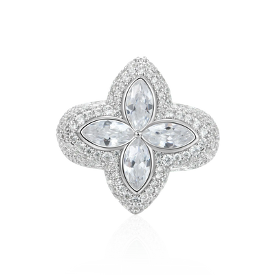 Moissanite Luminous Clover Ring - White Diamond