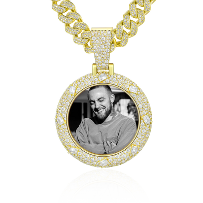 Colgante con foto con brillo esmeralda personalizado
