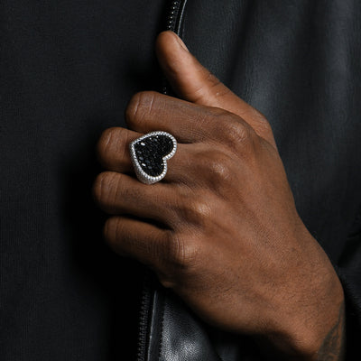 Bague baguette en forme de coeur personnalisée