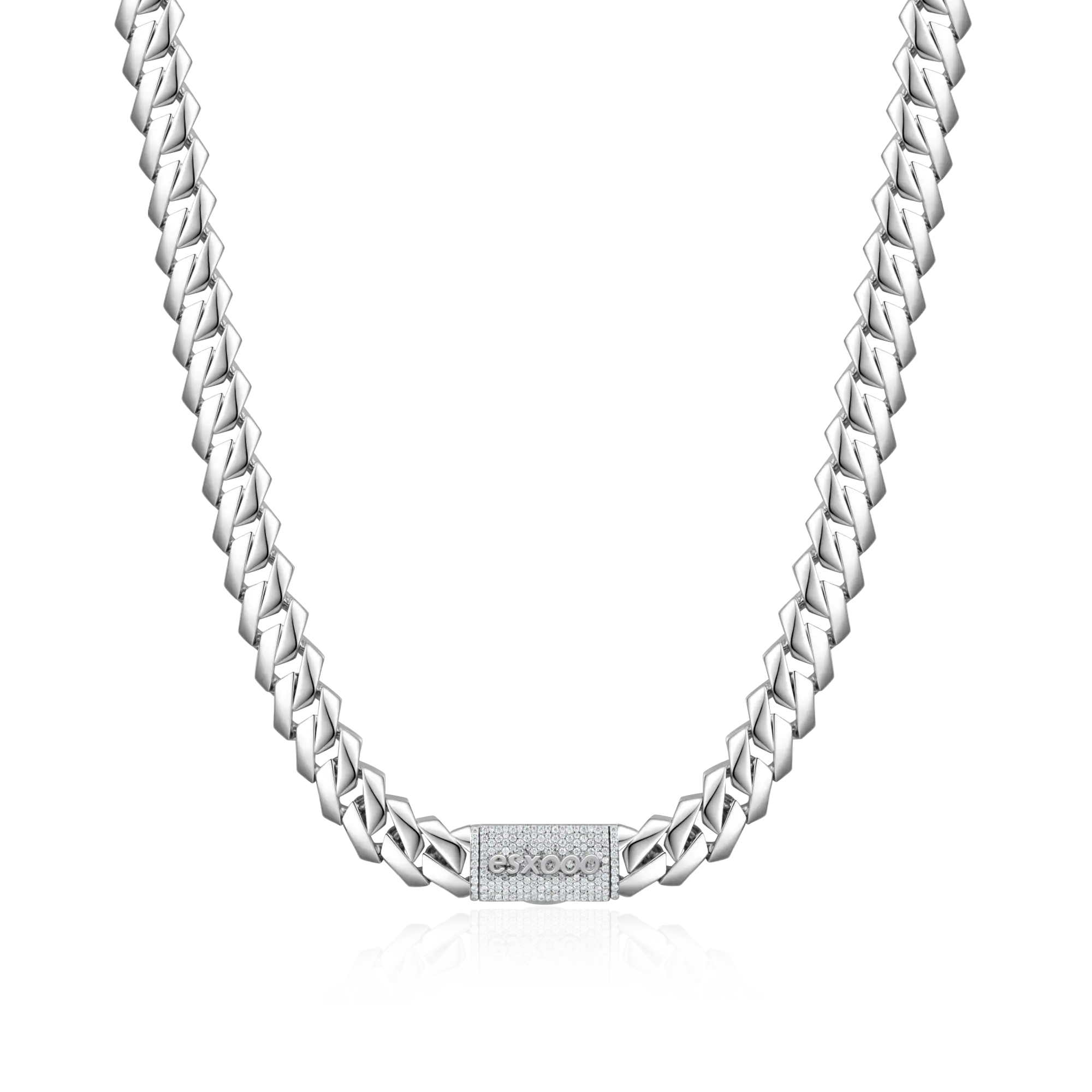 Einfache goldene Moissanit -Prong Cuban Link -Kette