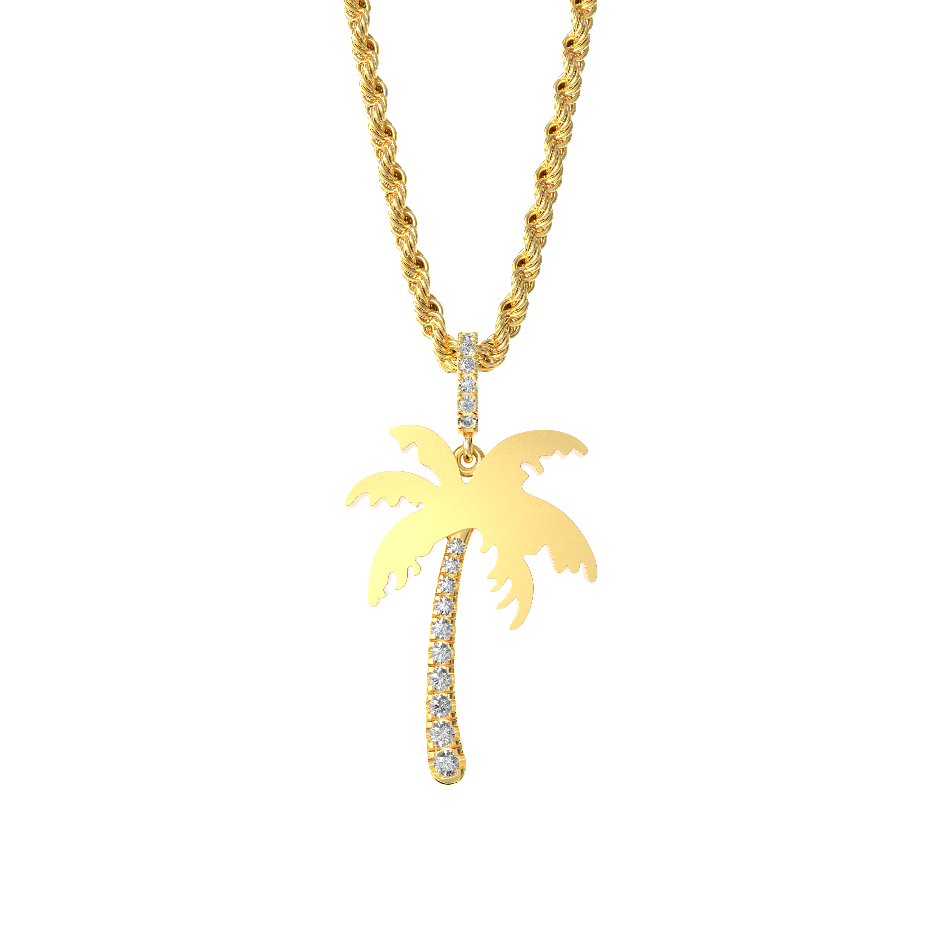 Micro 18K Gold Coconut Tree Pendant