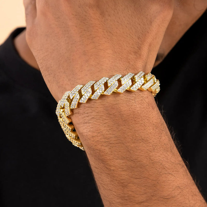 Round Cut Prong Cuban Link Bracelet - Luxury Jewelry 2024 - APORRO