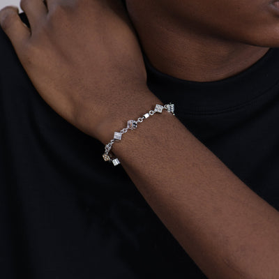 Moissanit Icon Würfelarmband – 8 mm