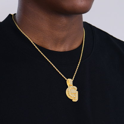 Custom Shaped Diamond 3D Lucida Font Pendant -30mm