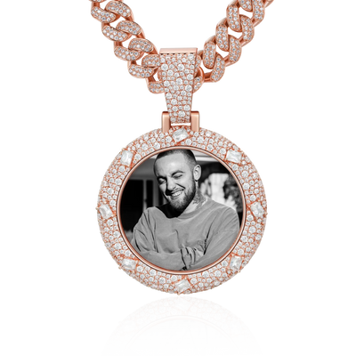 Colgante con foto con brillo esmeralda personalizado