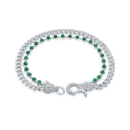 Wong ⅱ Ridge Jade Cuban Chain & Wallet Chain - 15 mm