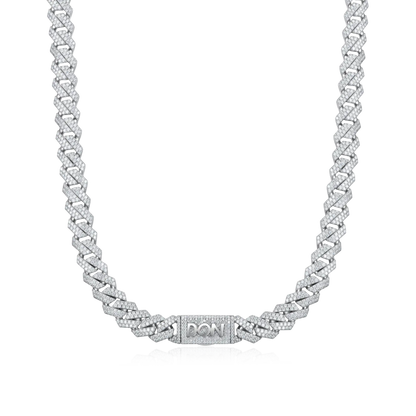 Round Cut Prong Cuban Link Chain