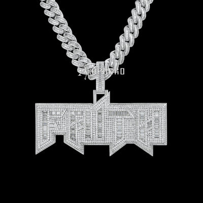 APORRO Premium Custom Baguette Name Necklace