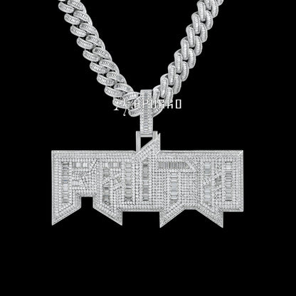 APORRO Premium Custom Baguette Name Necklace