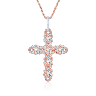 Pearl Rose Cross Pendant