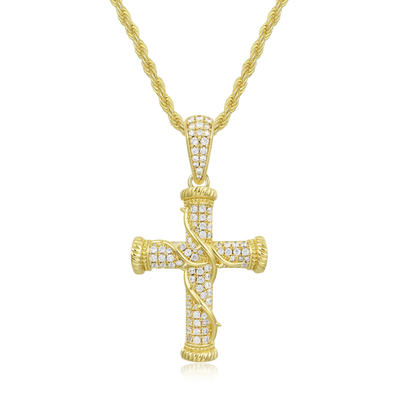 Colgante de cruz de espina de pilar romano
