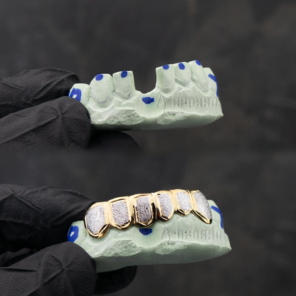 Grillz de poussière en diamant à deux tons personnalisés