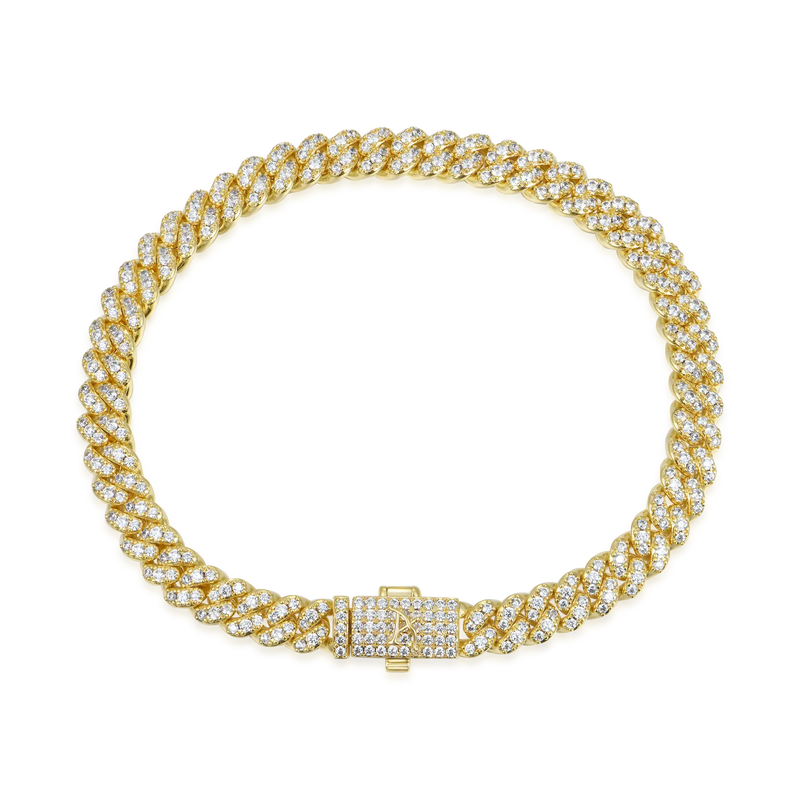 Micro Round Cut Cuban Link Bracelet - 6mm - APORRO