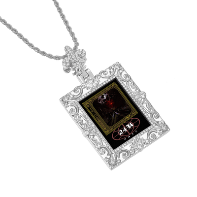 Custom Greek Pattern Vintage Rectangular Photo Pendant