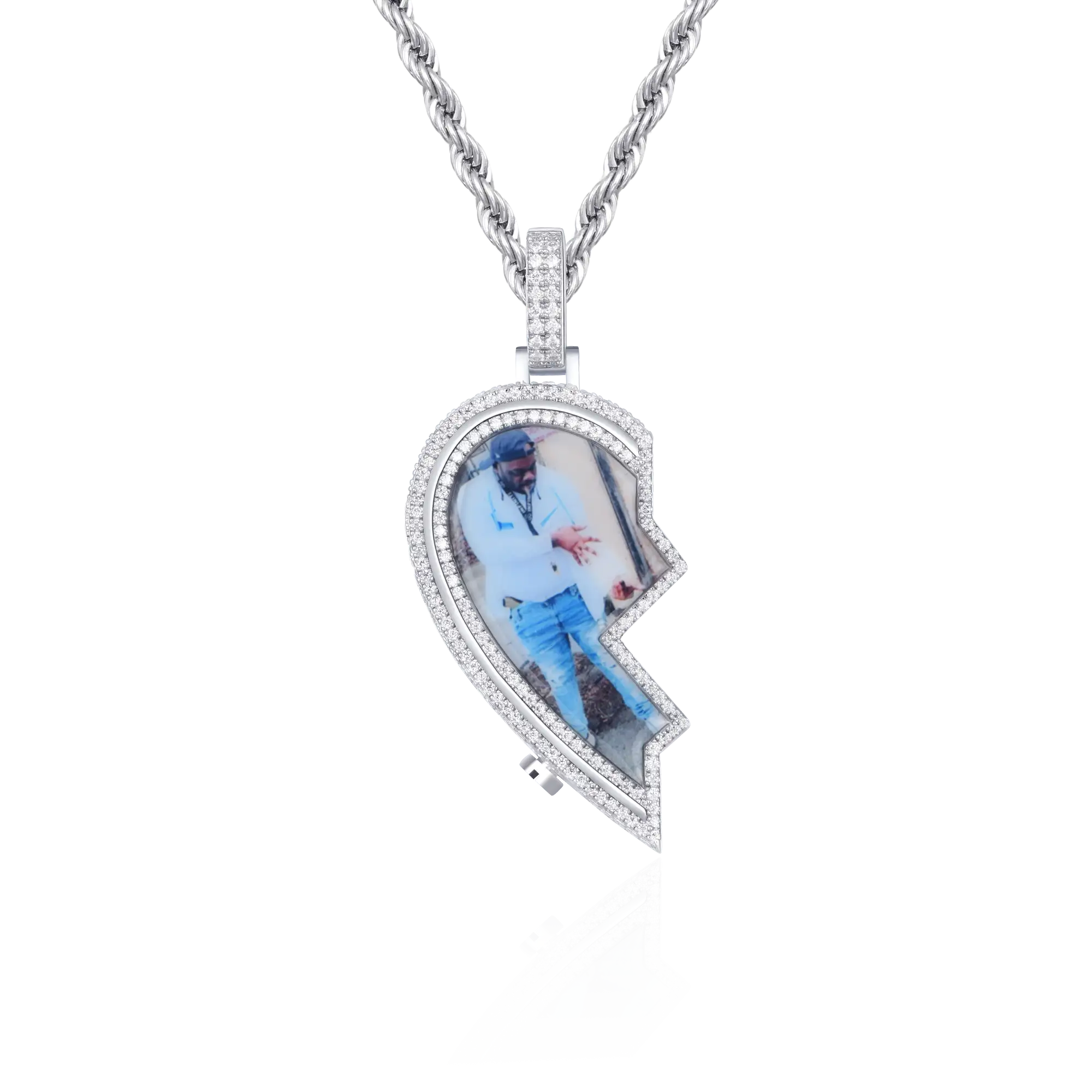 Custom Eternal Heart Frame Photo Pendant