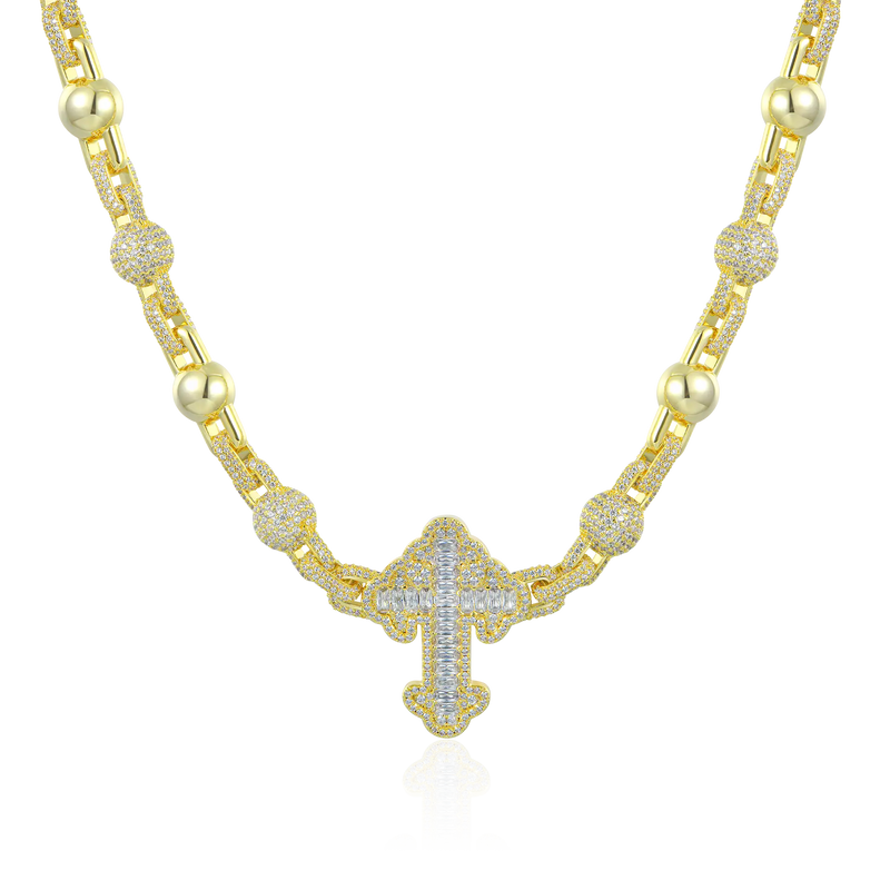 Iced Cross Ball Chain - APORRO