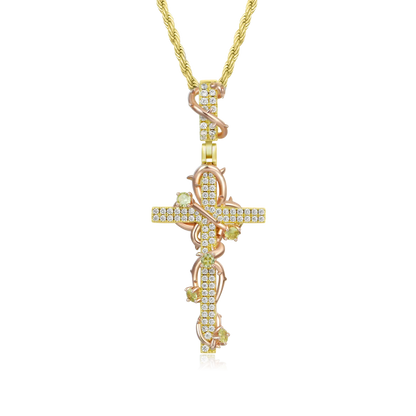 Ciondolo con croce rosa in argento sterling 925, croce floreale rosacrociana, simbolo sacro, talismano e amuleto - Italia Ciondolo con croce rosa in argento sterling 925, croce floreale rosacrociana, simbolo sacro, talismano e amuleto - Italia